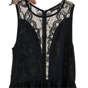 For Love and Lemons Mini Dress With Sexy Sheer Lace & Mesh front Panel S